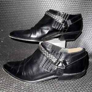 Via Spiga 1990s Harness Bootie Vintage Black Boots Shoes Women’s Size 5.5B